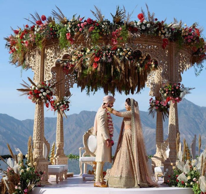 Photo of bride and groom in wedding planned by Colorful Destinations India
