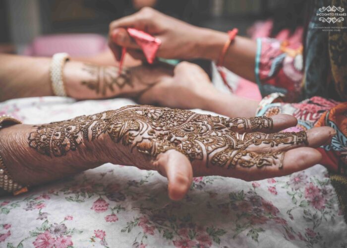 Photo of bride mehandi in wedding planned by Colorful Destinations India