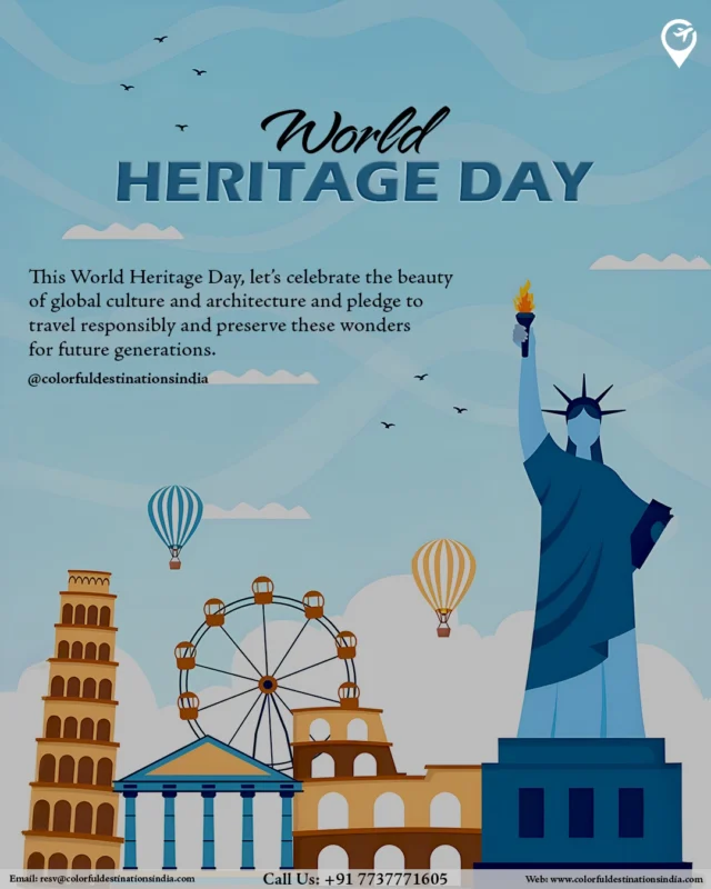 🌏 World Heritage Day 2025 🌏
Today, we celebrate the timeless beauty, culture, and history that make India truly incredible. From the majestic forts of Rajasthan to the spiritual serenity of Varanasi, every journey with Colorful Destinations India is a step back in time and a leap into culture.
🕌🌄✨
Let’s explore, preserve, and cherish the treasures that make our world so colorful.

📍Where will your next heritage journey take you?#colorfuldestinationsindia
📩 DM us for more details and bookings.
Book your tour now with www.colorfuldestinationsindia.com

For more details, contact us at:
📞 +91 7737771605
📧 info@colorfuldestinationsindia.com

#WorldHeritageDay #IncredibleIndia #HeritageTravel #UNESCOHeritage #ExploreIndia #TravelIndia #CulturalHeritage #IndianHistory #TravelWithPurpose #WanderlustIndia #PreserveOurHeritage #TourPackagesIndia